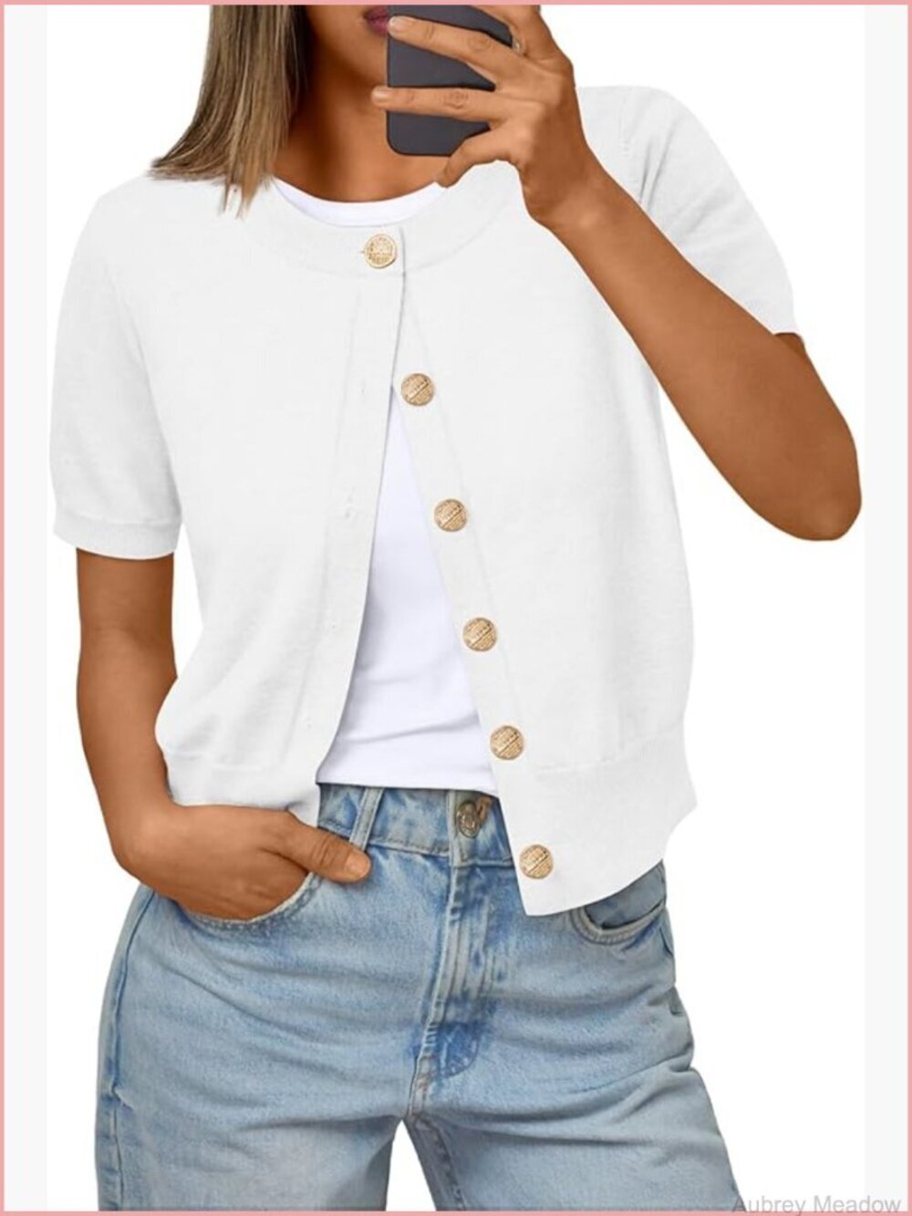 Short Sleeve Cropped Cardigan Sweater Women's Summer Trendy